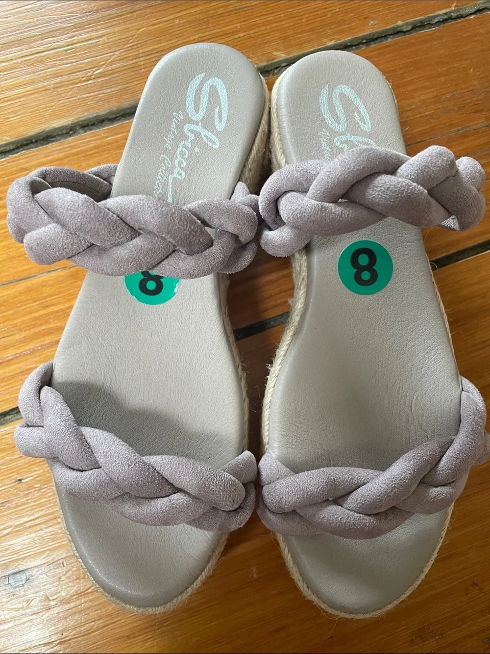 Sbicca Braided Espadrille Platform Slides in Mauve